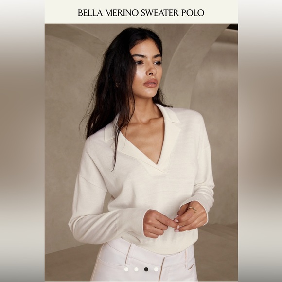 Banana Republic Sweaters - NWOT. Banana Republic XXL Bella Merino Wool Sweater Polo.